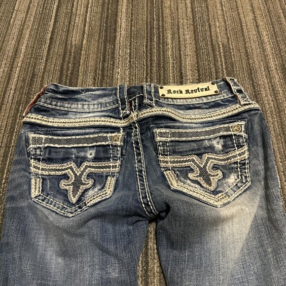 Women's Blue and Navy Jeans - Picture 4 of 4